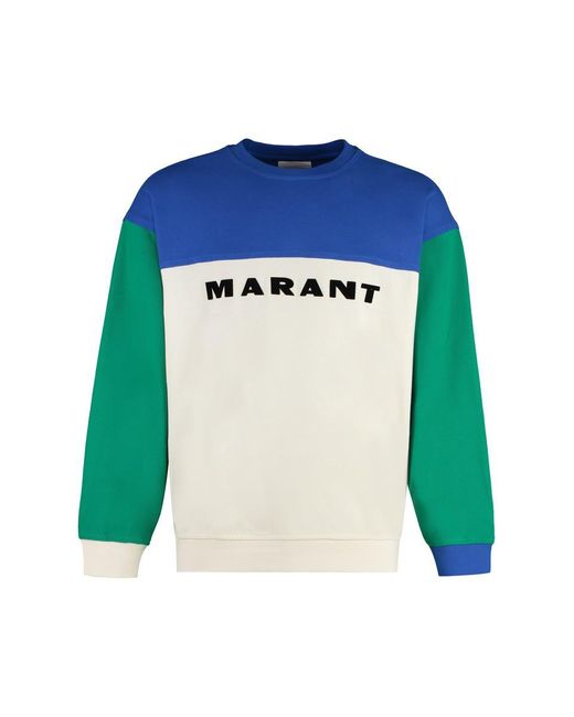 Isabel Marant Blue Aftone Cotton Crew-Neck Sweatshirt for men
