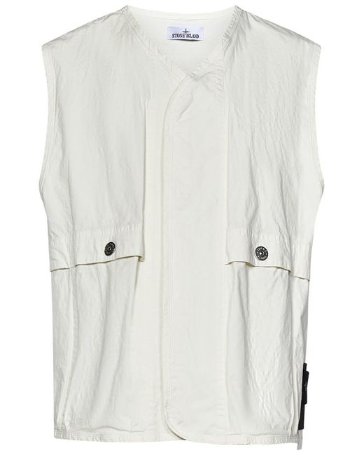 Stone Island White Vest for men