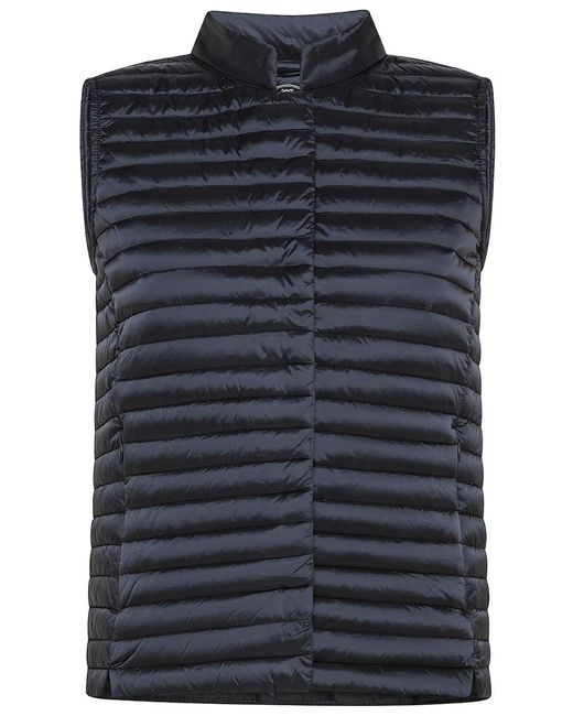 Save The Duck Blue Aria Glossy Finish Quilted Vest With Trapunto Texture