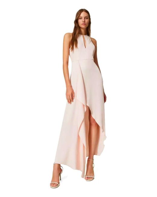 Twin Set Pink Asymmetric Long Dress