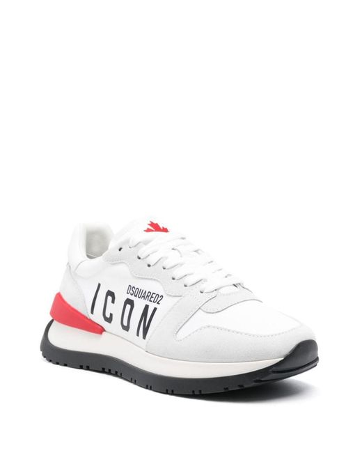 DSquared² White Icon Running Panelled Sneakers for men