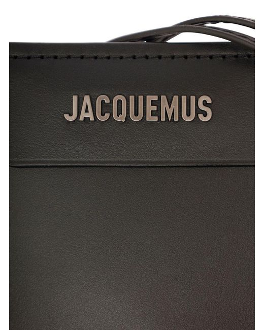 Jacquemus 'le Porte Poche Meunier' Black Wallet With Logo Lettering In Leather Man for men