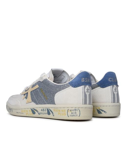 Premiata Gray 'Basket Clayd' Leather Blend Sneakers