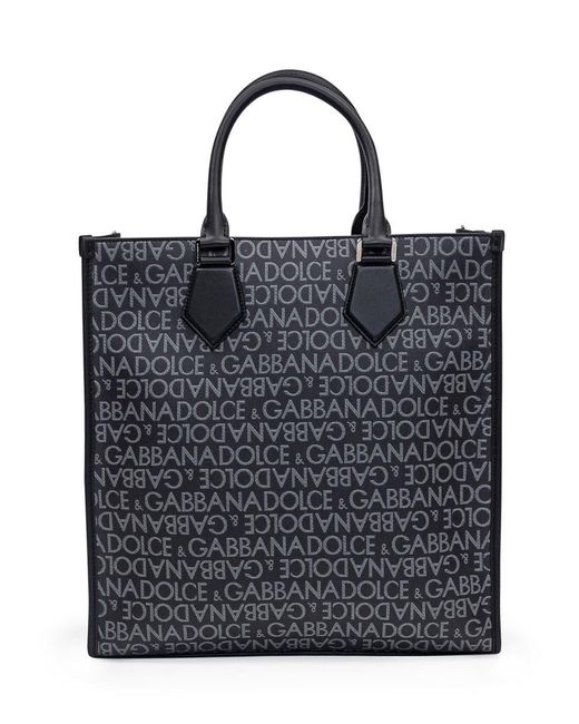 Dolce & Gabbana Black Jacquard Shopping Bag for men