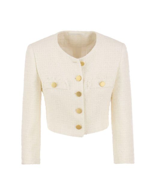 Tagliatore White Rosy - Cropped Tweed Jacket
