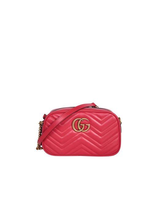 Gg marmont cloth crossbody bag Gucci Pink in Cloth - 25491657