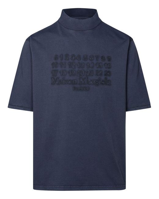Maison Margiela Blue Cotton T-Shirt for men