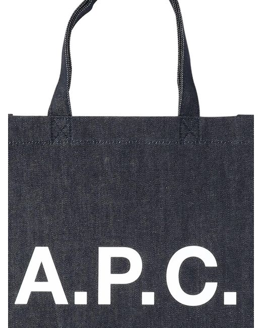 A.P.C. Blue "Lou Mini" Tote Bag for men