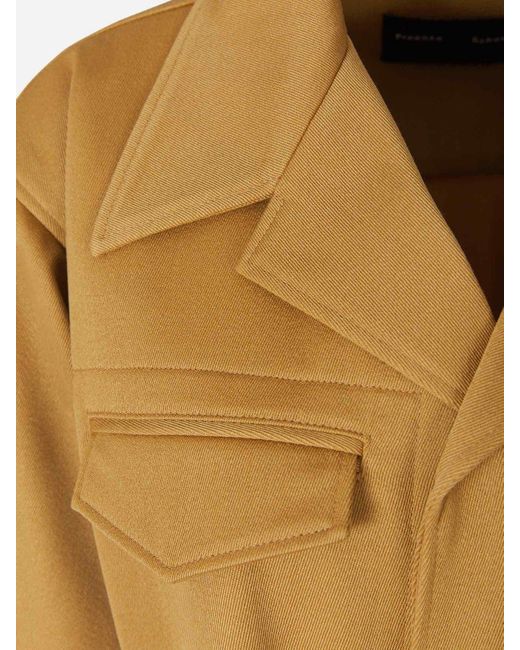 Proenza Schouler Yellow Wool Belt Trench Coat
