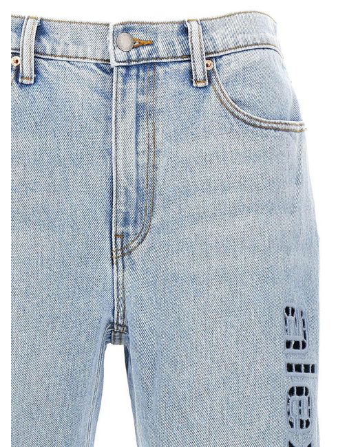 T By Alexander Wang Blue Ez Logo Jeans And Cut-Out