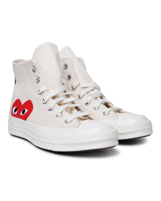 COMME DES GARÇONS PLAY White Red Heart High Sneaker