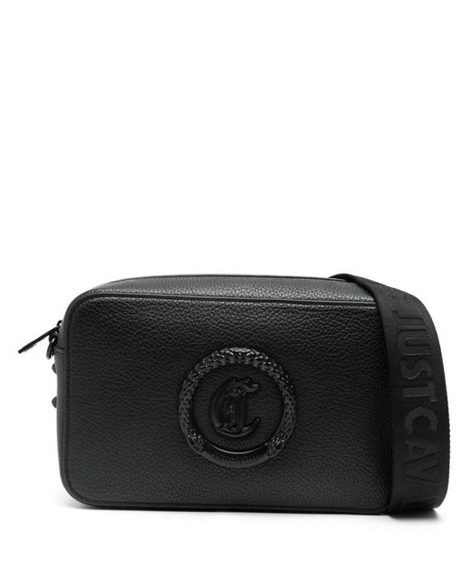 Just Cavalli Black Range New Logo Messenger Bag for men