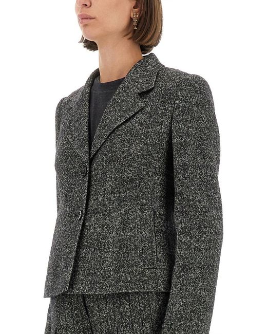 Dolce & Gabbana Black Single-breasted Jacket In Wool Blend Dot