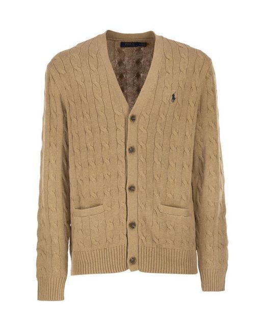 Polo Ralph Lauren Natural Cotton Cable Knit Cardigan for men