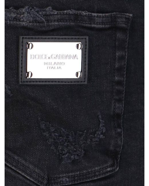 Dolce & Gabbana Blue Destroyed Slim Jeans for men