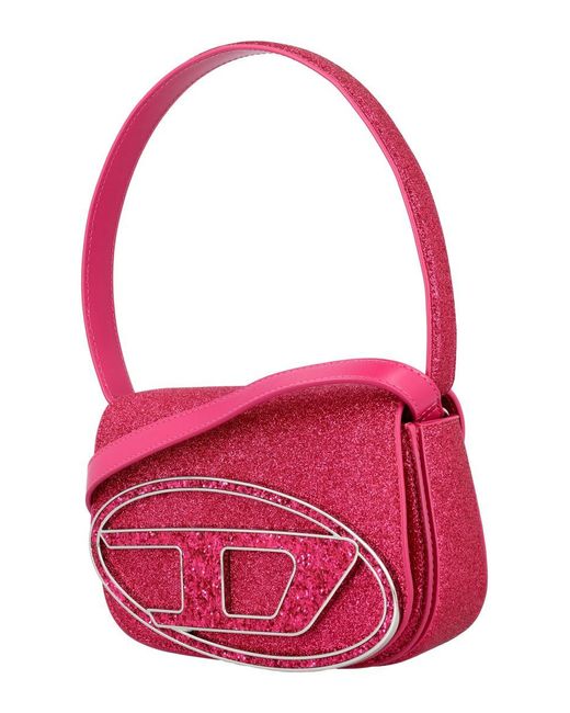 DIESEL Red 1Dr Glitter Shoulder Bag