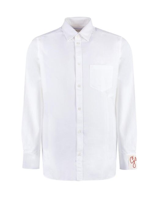 Golden Goose Deluxe Brand White Long Sleeve Cotton Shirt for men