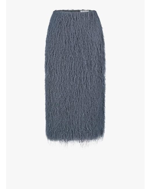 Dries Van Noten Blue 04050 Sokna Tris 2031 W.W.Skirt