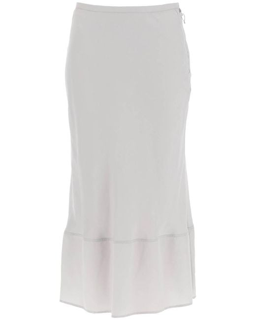 Lemaire White Midi Bias-Cut Skirt