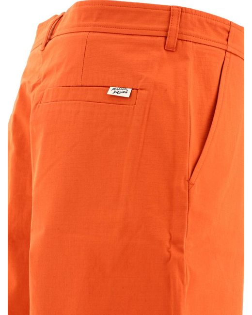 Maison Kitsuné Orange Ripstop Shorts for men
