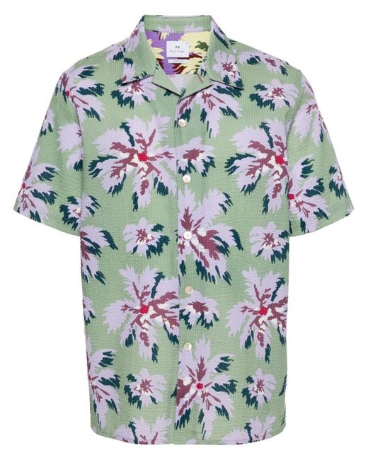 PS by Paul Smith Gray Printed Casual Shirt for men
