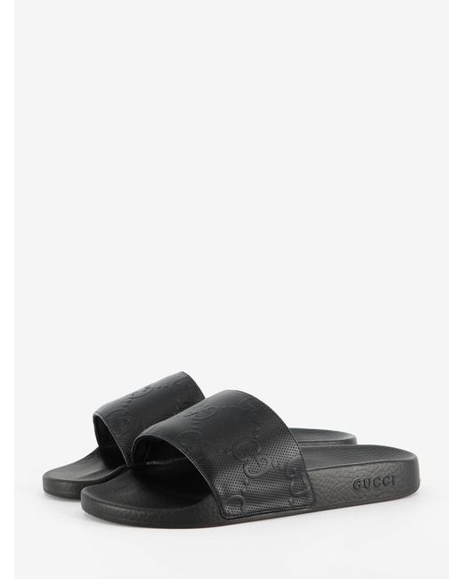 Gucci White GG Slider Sandals for men