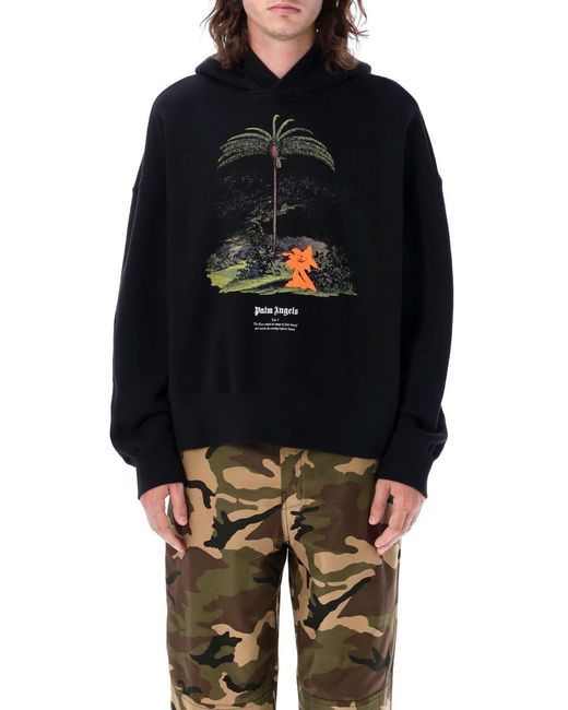 Palm Angels Blue Enzo From The Tropics Hoodie for men