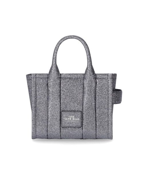 Marc Jacobs Gray The Galactic Glitter Crossbody Tote Silver Bag