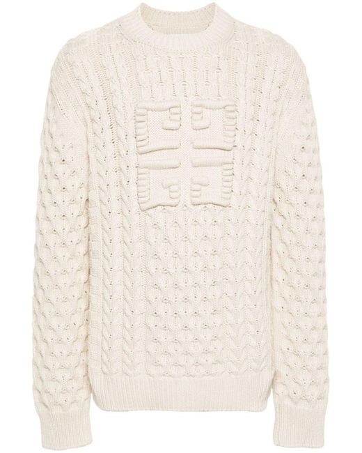 Givenchy Logo Cotton Crewneck Sweater in Natural for Men | Lyst