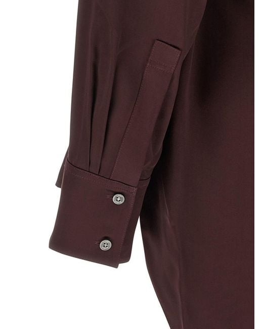 Tory Burch Satin Blouse in Brown