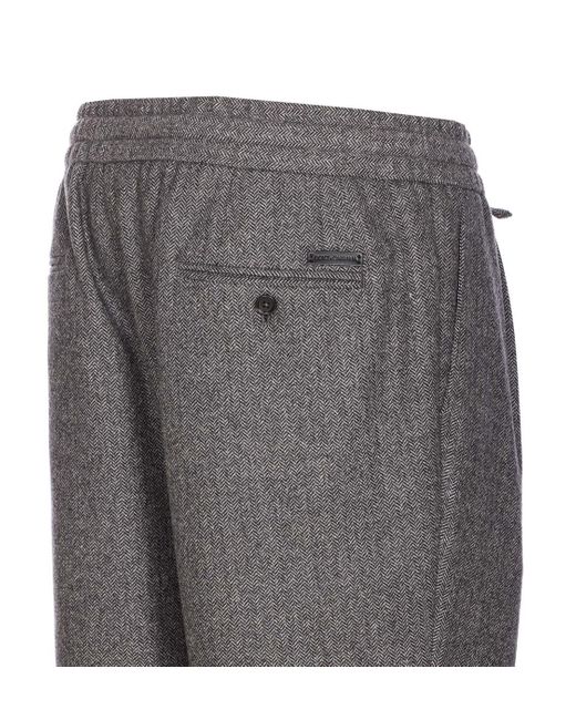 Dolce & Gabbana Gray Dolce&Gabbana Wool Jogging Pants for men