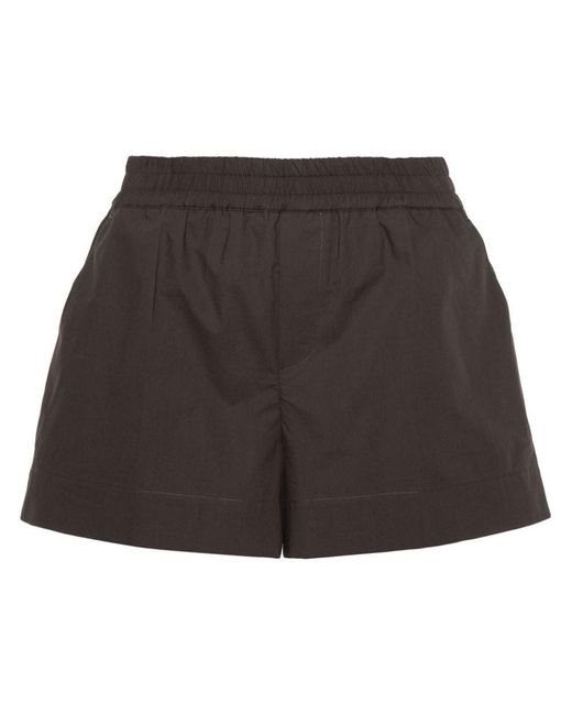 P.A.R.O.S.H. Black Elasticated-Waist Cotton Shorts