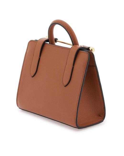 Strathberry Brown 'nano Tote' Leather Bag