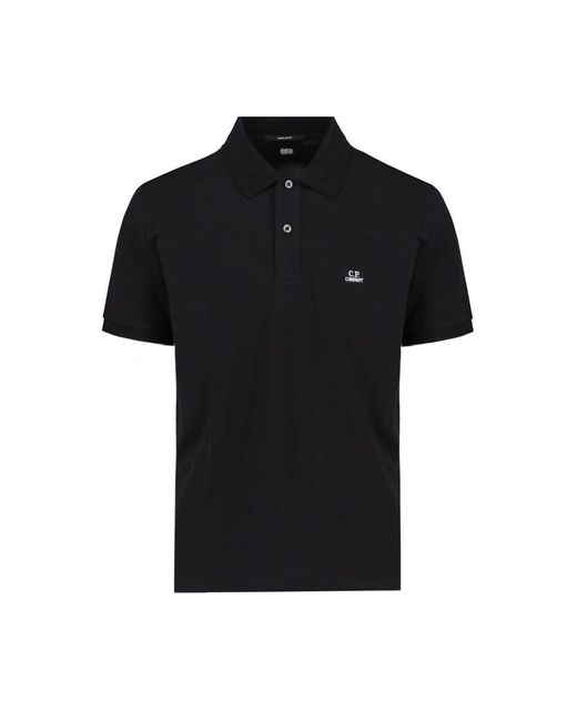C P Company Black 'stretch Piquet' Regular Polo Shirt for men