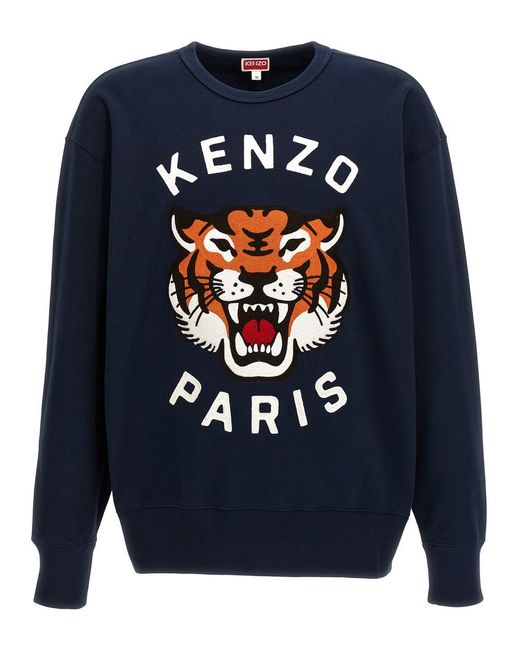 KENZO Blue Lucky Tiger Sweatshirt for men