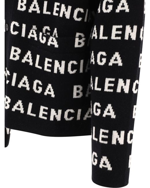 Balenciaga Black Cardigan With Logo for men