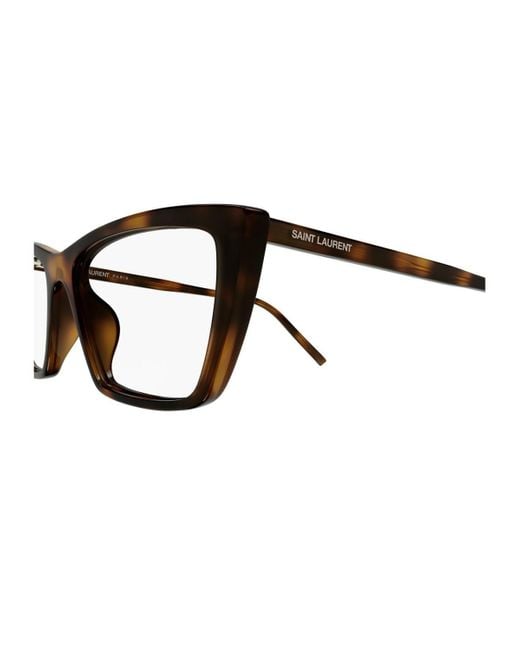 Saint Laurent Brown Sl 737 Mica Thin Opt Linea Sl Logo Eyeglasses
