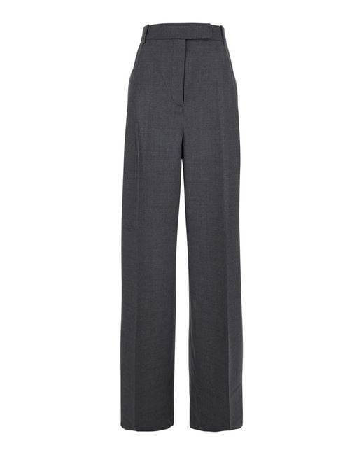 Rohe Blue High-Waisted Pants With Pences And Belt Loops
