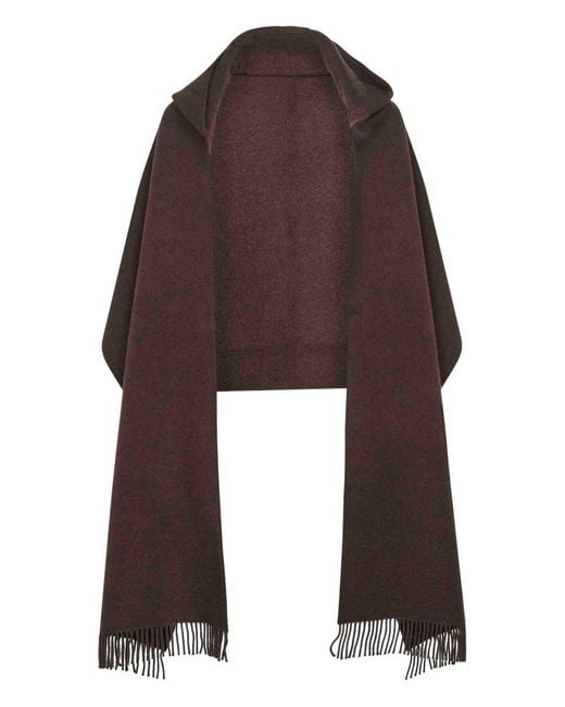 Brunello Cucinelli Brown Wool And Cashmere Hooded Scarf