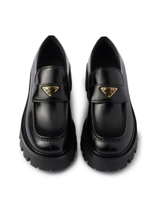 Prada Black Leather Loafers