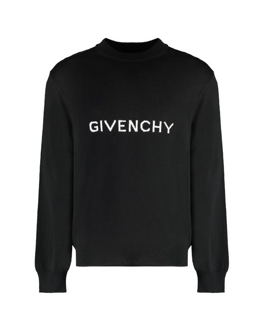 Givenchy Black Crew-neck Wool Sweater for men