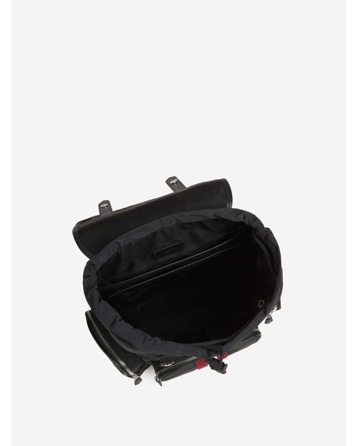 Bally Black Code Nylon Backpack for men