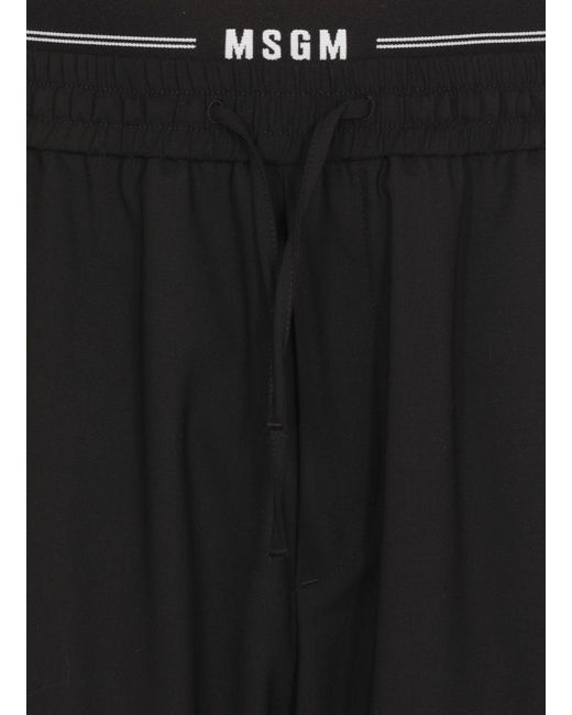 MSGM Black Wool Pants for men