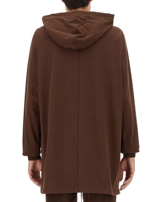 Rick Owens Brown Hooded T-Shirt for men