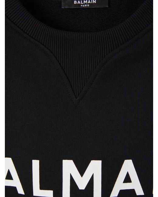 Balmain Black Printed Logo Sweatshirt for men