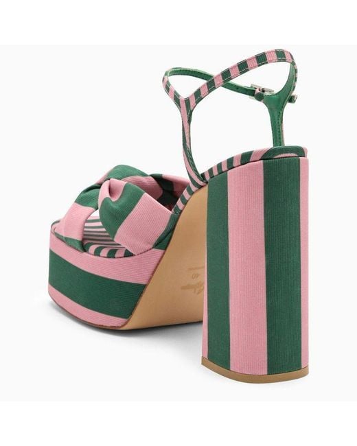 Castaner White Castañer Green/pink High Sandal With Platform