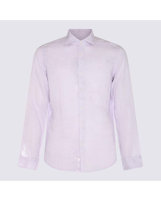 Altea Purple Linen Shirt for men