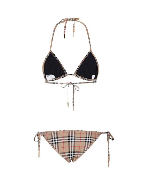 Burberry White 'vintage Check' Bikini Set