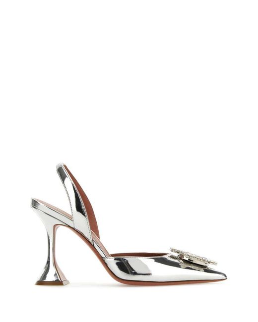 AMINA MUADDI White Leather Begum Pumps