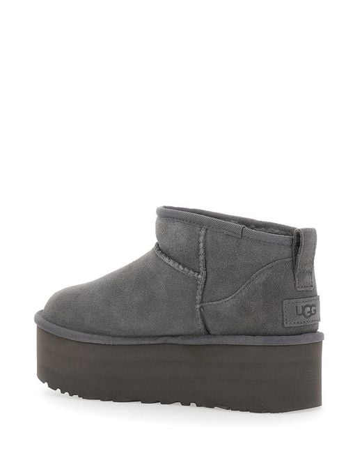 Ugg Gray 'Ultra Mini Classic' Pull-On Boots